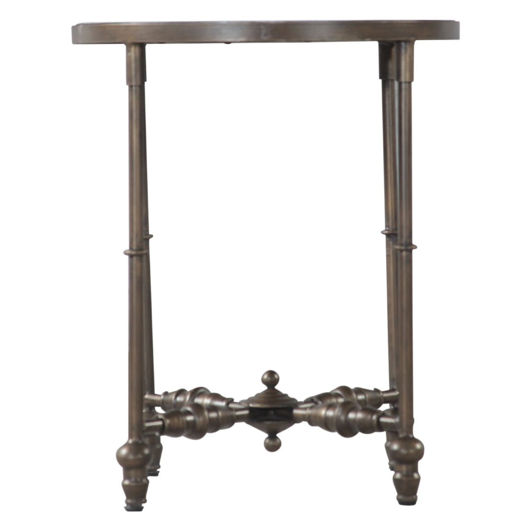 Floral Leaf Ivory Inlay Accent Table