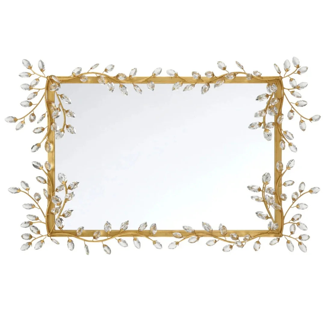 Floral Crystal Rectangular Mirror