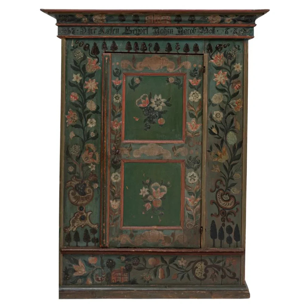 Amadeus Hand Painted Austrian Armoire, Circa 1850