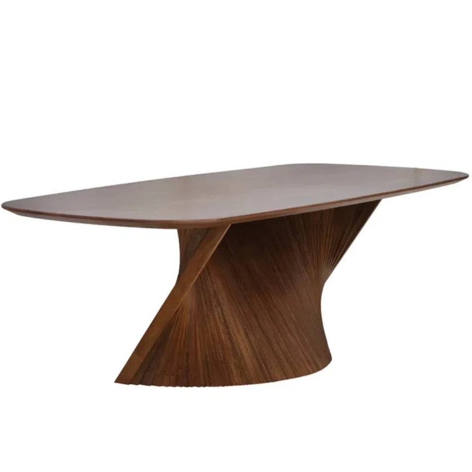 Sculptural Fluted Base Dining Table