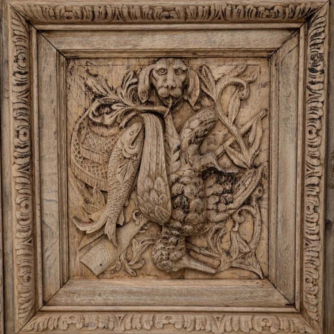 Belgium 19th-Century Carved Cabinet with Glass, Circa 1880