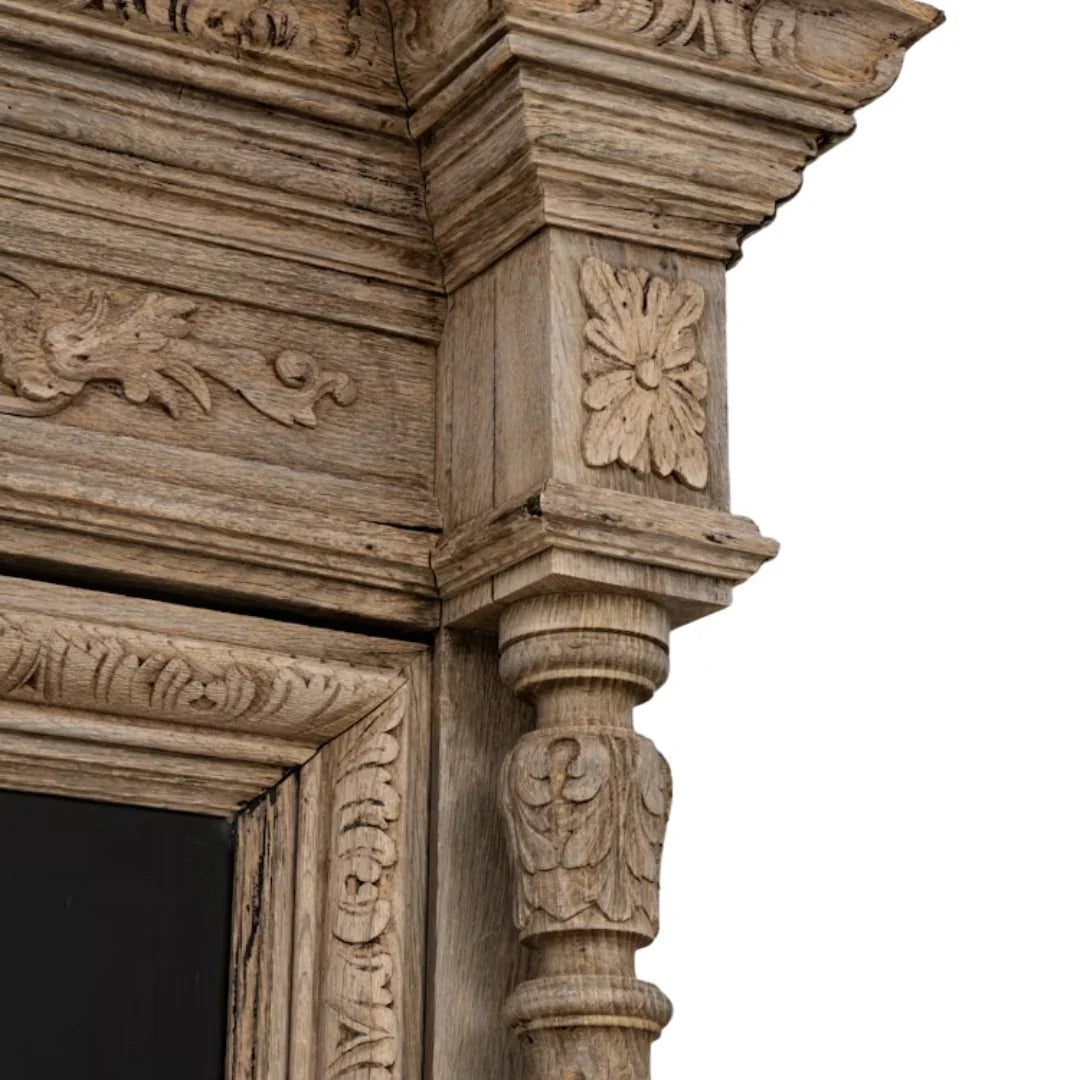 Belgium 19th-Century Carved Cabinet with Glass, Circa 1880