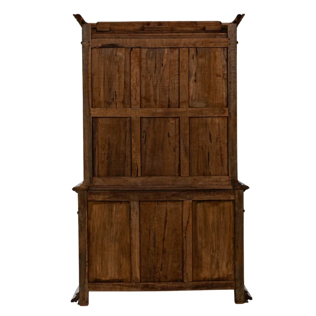 Belgium 19th-Century Carved Cabinet with Glass, Circa 1880