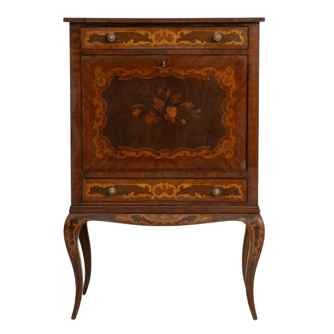 Renaissance Cabriole Leg Bar Cabinet, Circa 1870