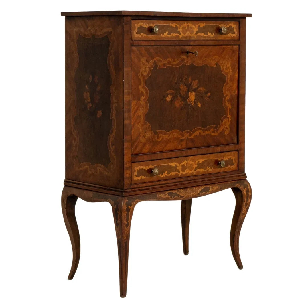 Renaissance Cabriole Leg Bar Cabinet, Circa 1870
