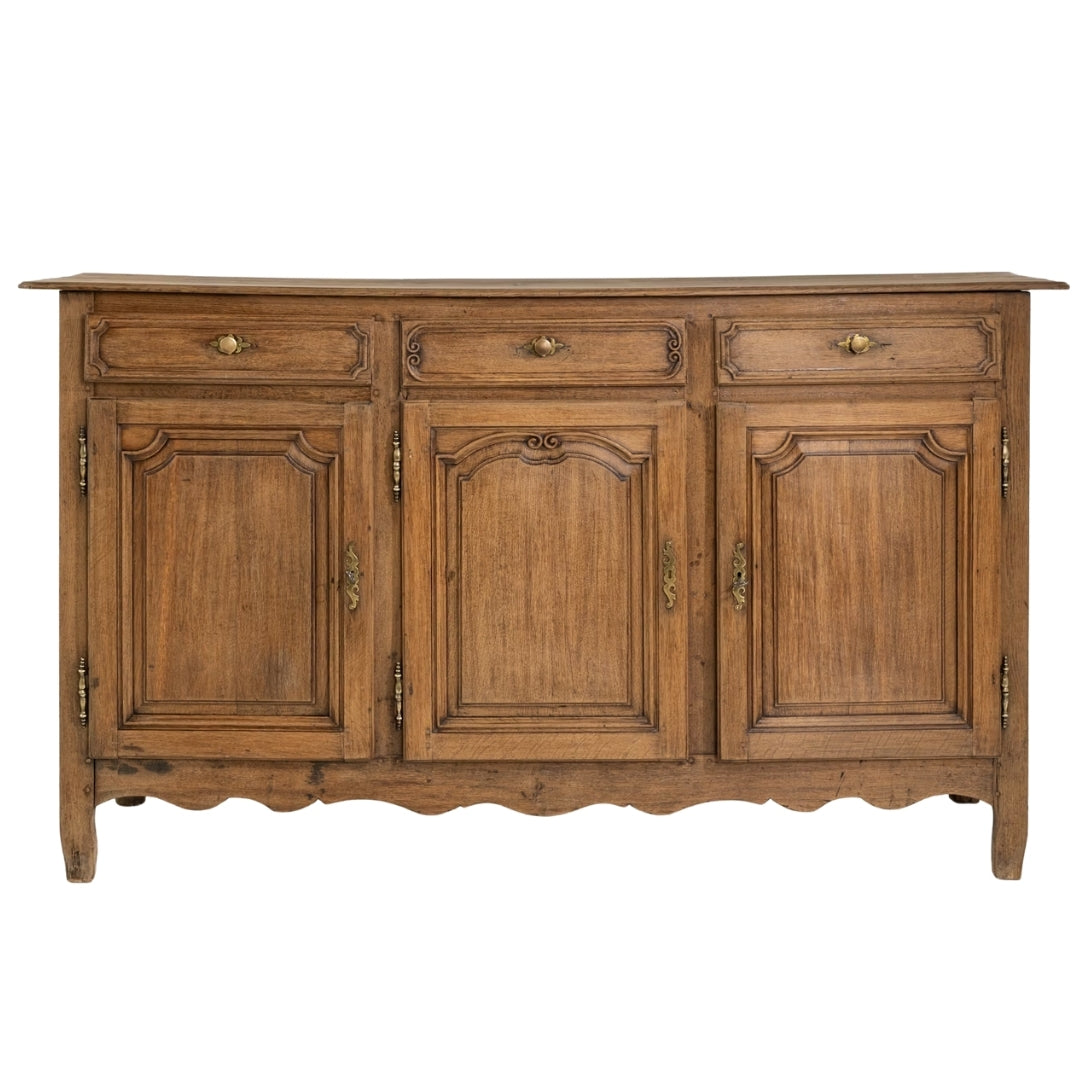 French Brown Carved Louis XV Buffet, Circa 1870