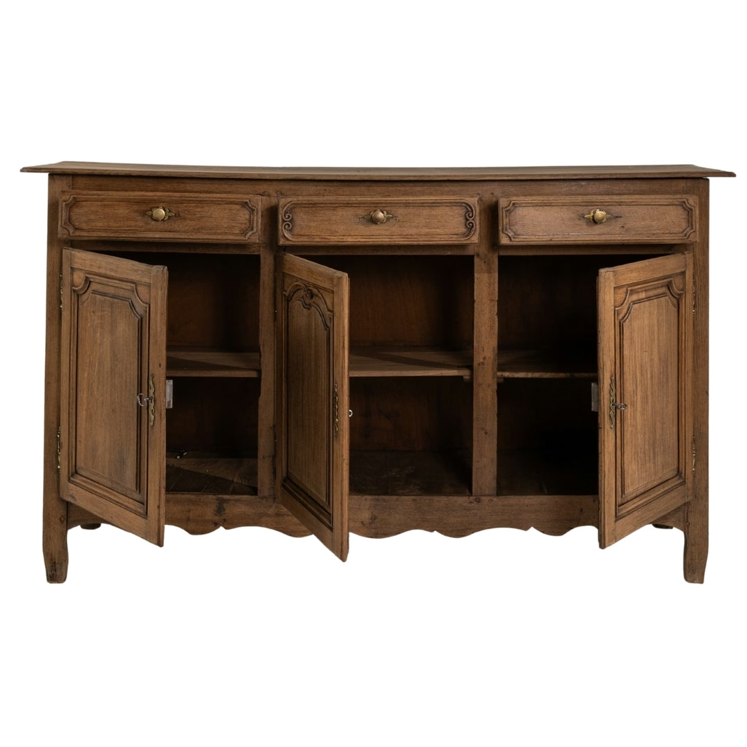 French Brown Carved Louis XV Buffet, Circa 1870