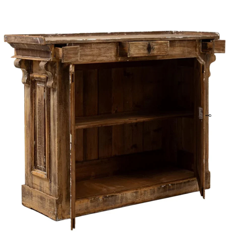 French Brown Patinated Wood Buffet, Circa 1850