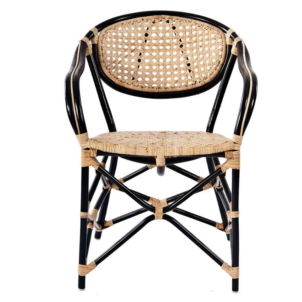 French Colonial Quay Rattan Cafe Chair, set of 2