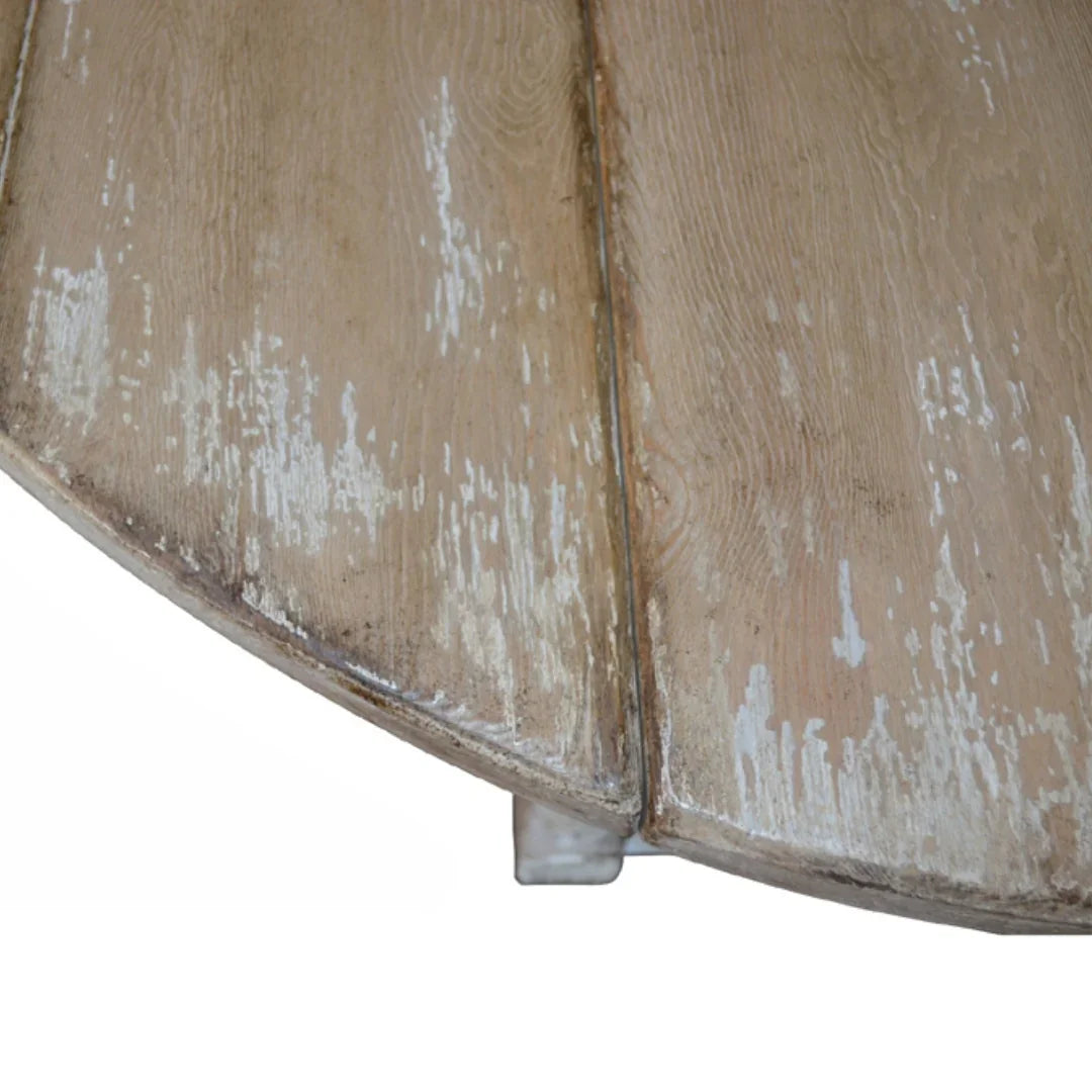 French Country Wood Top Drop Leaf Dining Table