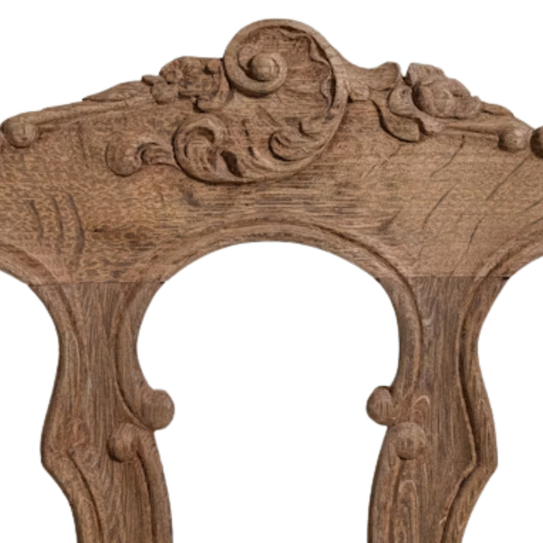 Vintage French Country Oak Dining Chairs – Set of 6, Circa 1870