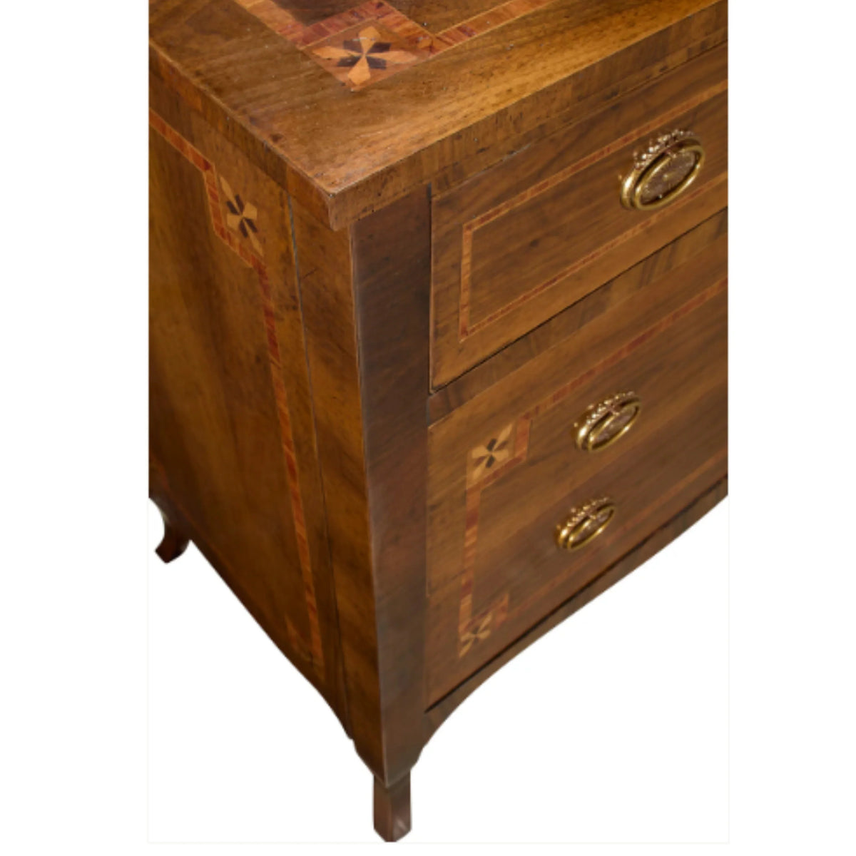 French Country Walnut Inlaid Commode