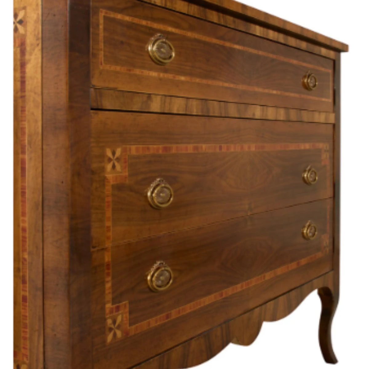 French Country Walnut Inlaid Commode