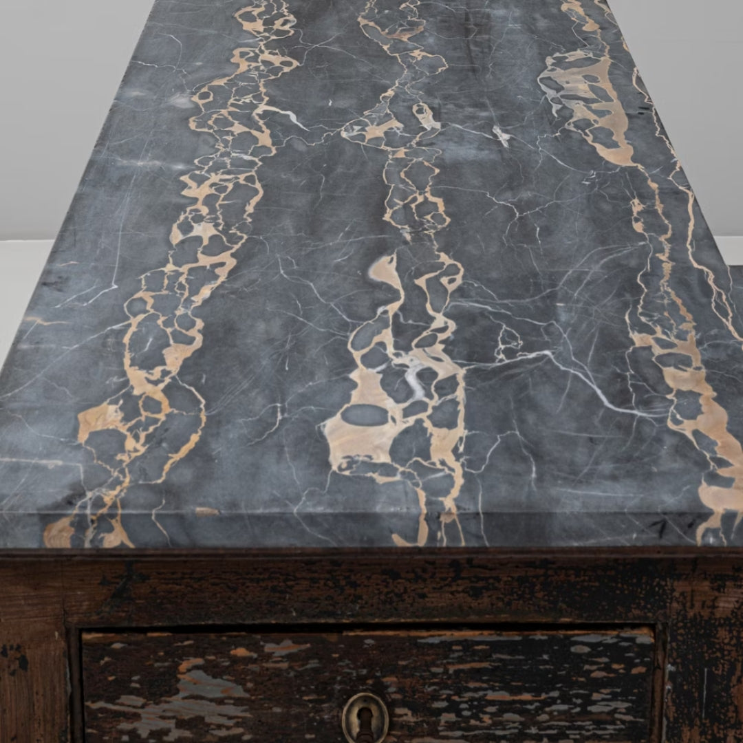 Ornate French Gilt Marble Buffet, 1860