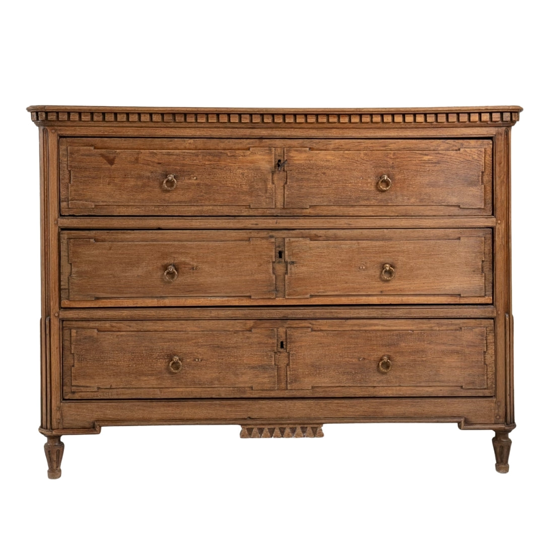 French Louis XVI Oak Chest Drawer, Circa 1820