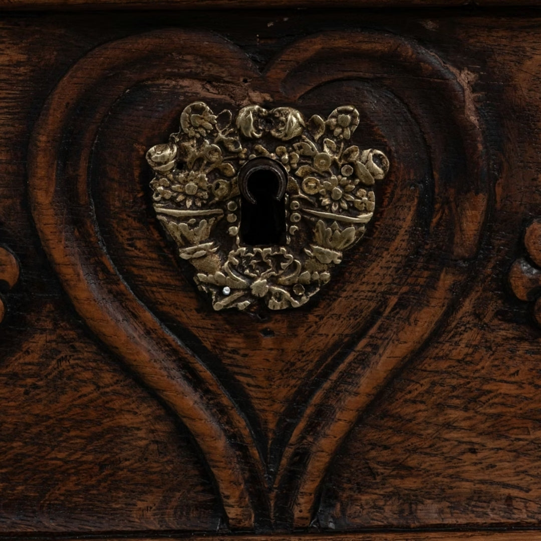 French Carved Oak Chest, Original Aged Patina, Circa 1820