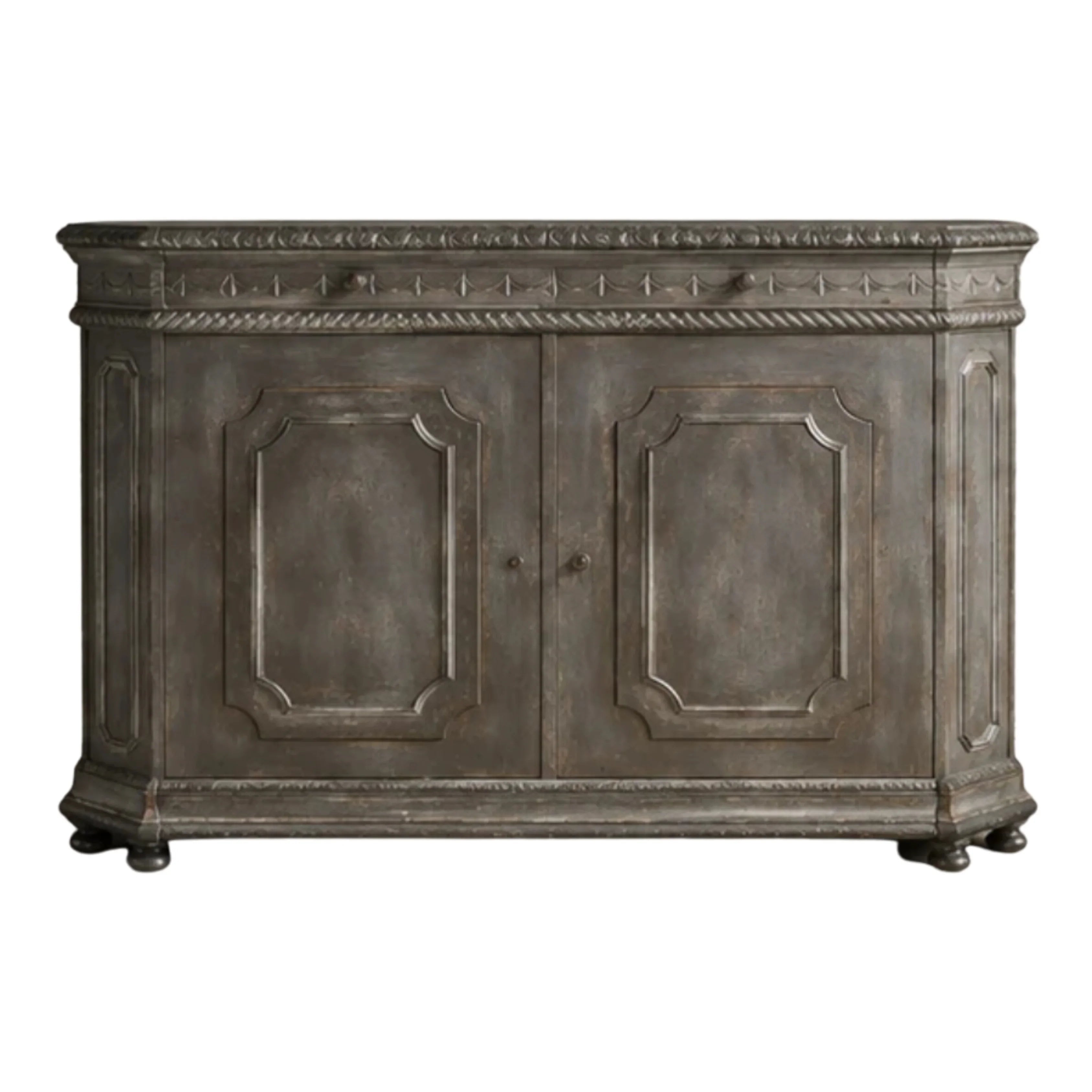 London Smoke Carved Wood Sideboard