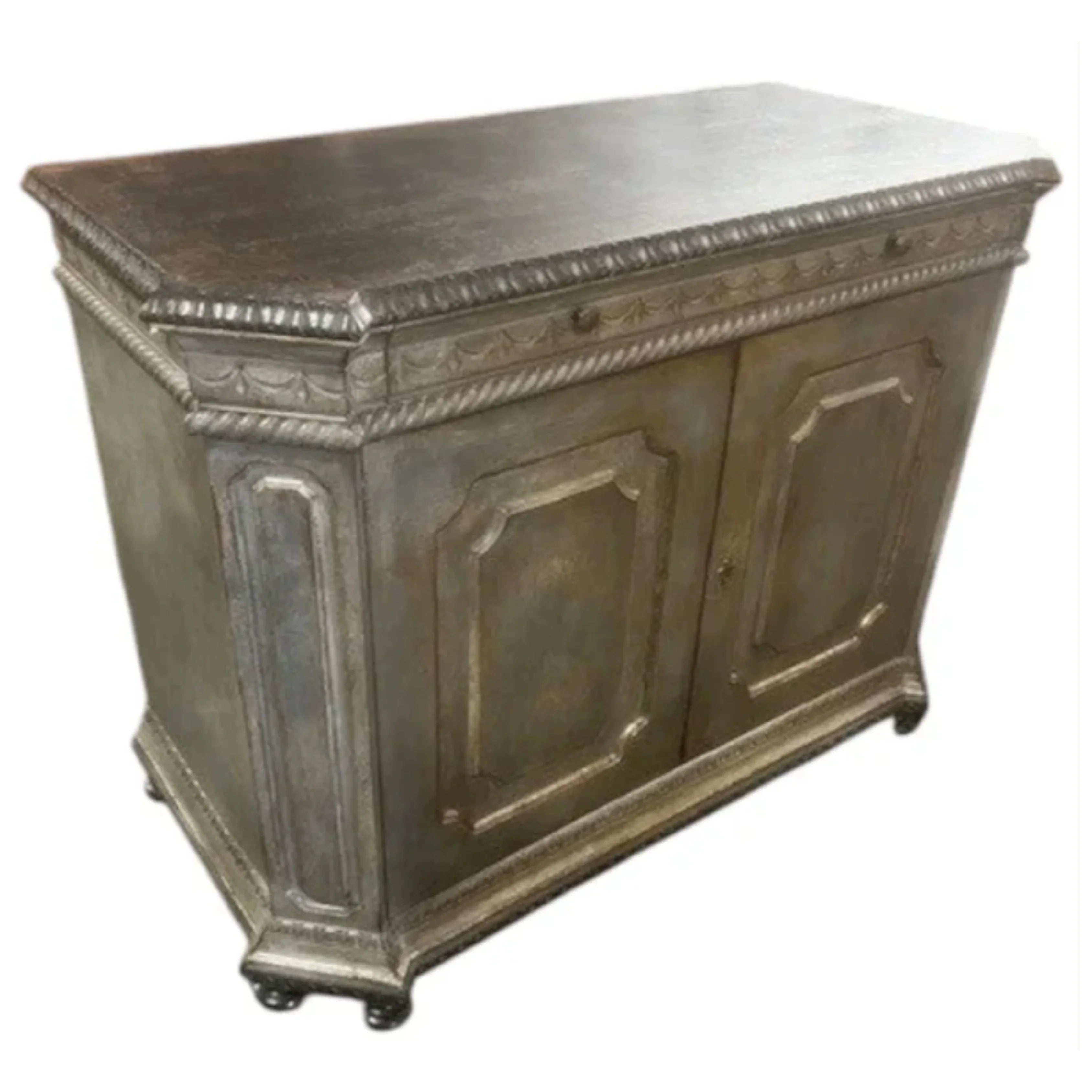 London Smoke Carved Wood Sideboard