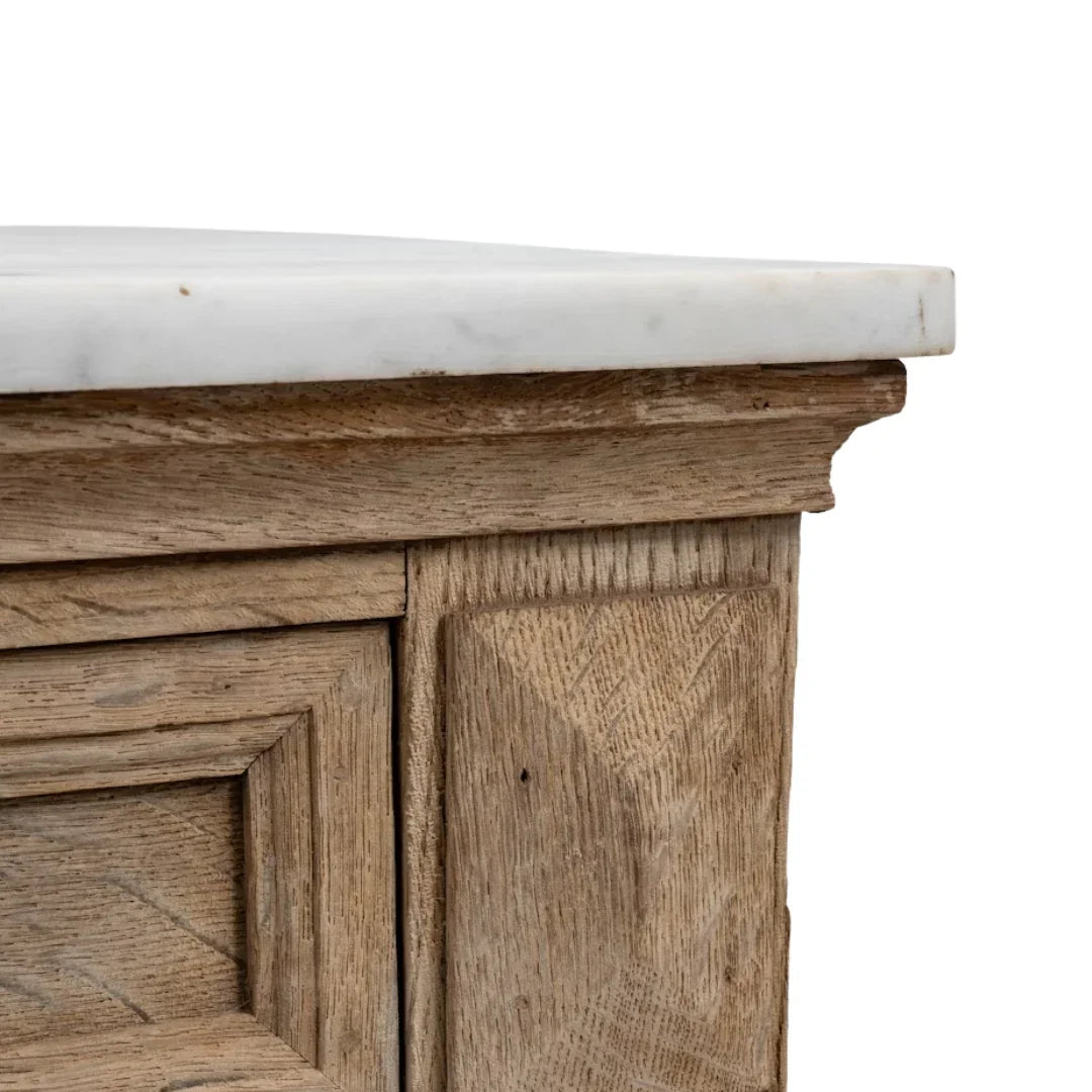 French Country White Marble Top Buffet, Circa 1870