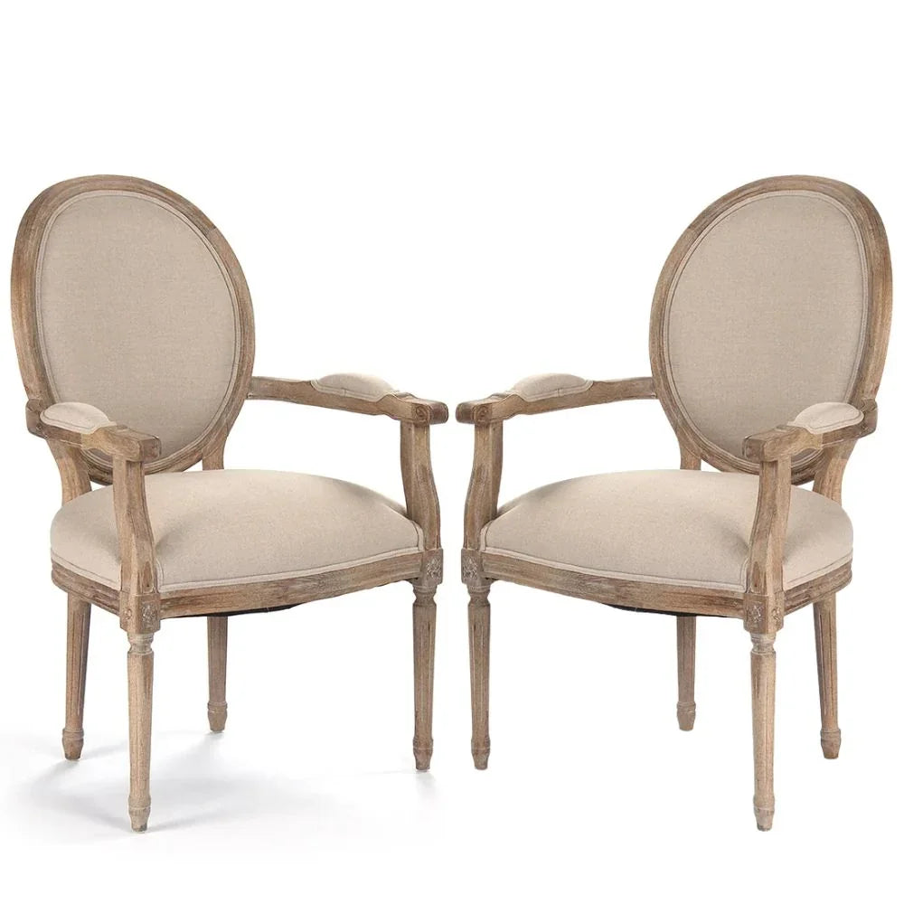 French Medallion Natural Louis Armchair
