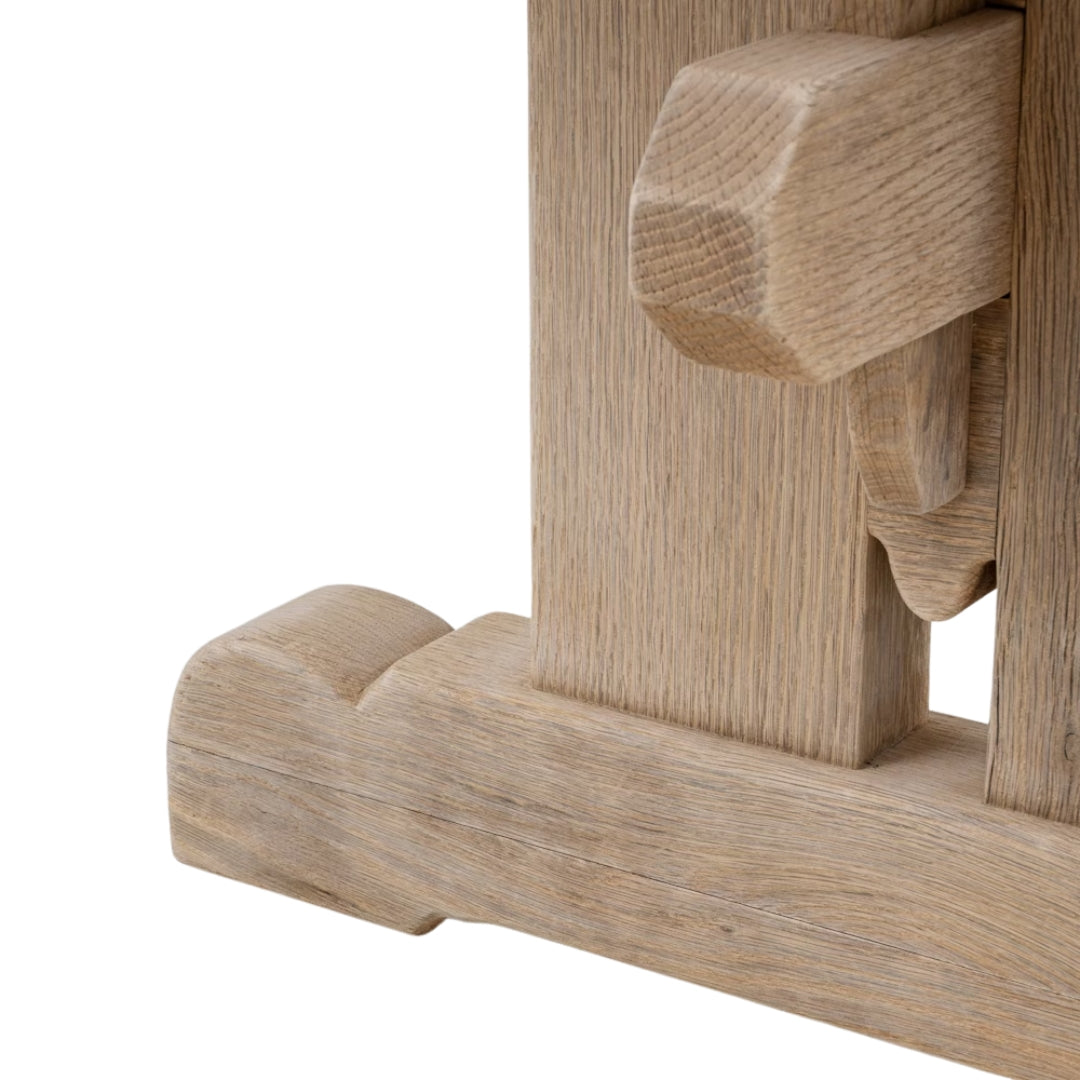 French Oak Trestle Dining Table, Circa 1940