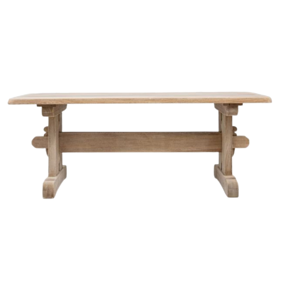French Oak Trestle Dining Table, Circa 1940