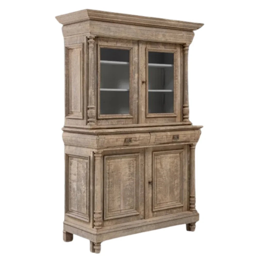 French Country Oak Vitrine Cabinet, Circa 1840