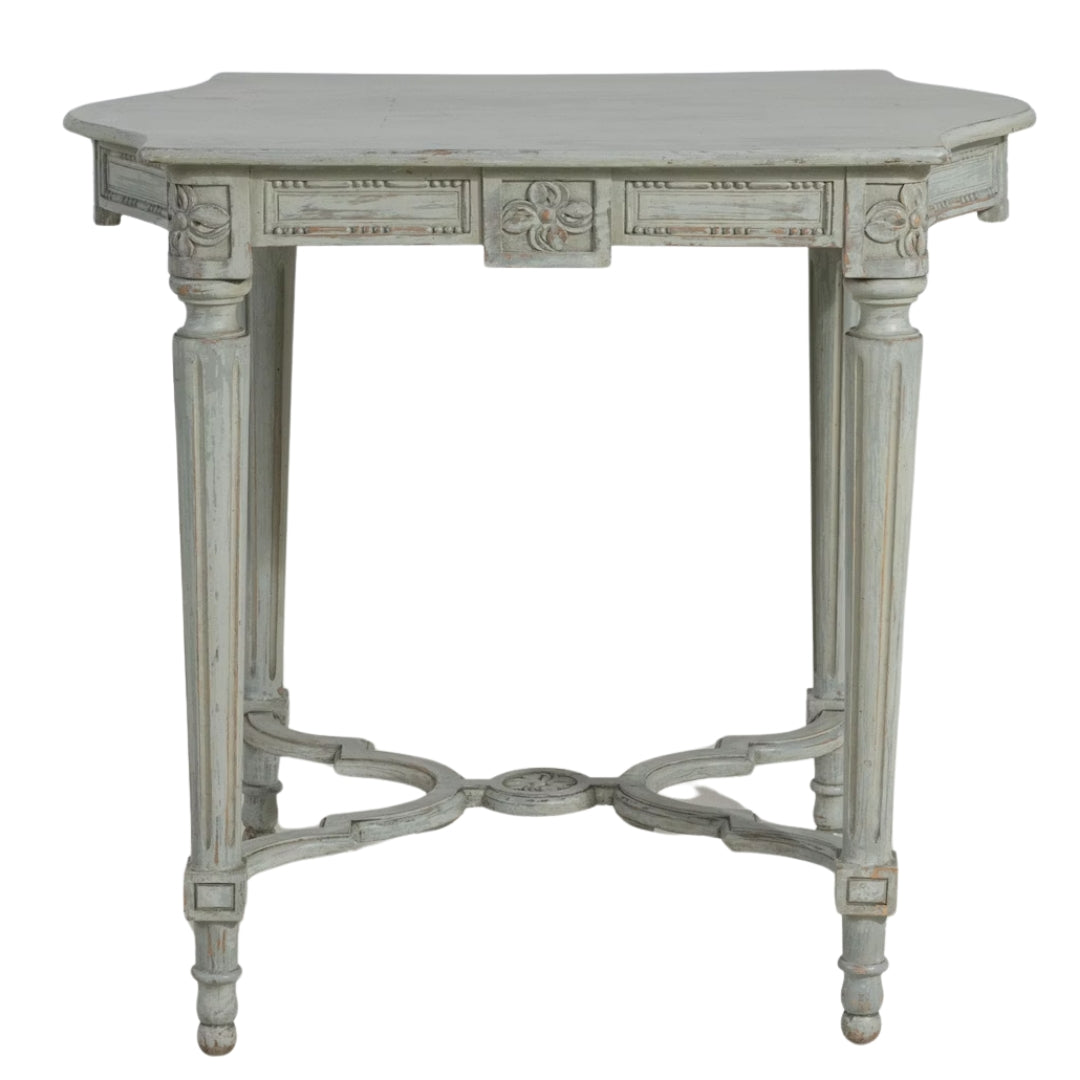 French Louis Side Table with Carved Details, Circa 1900