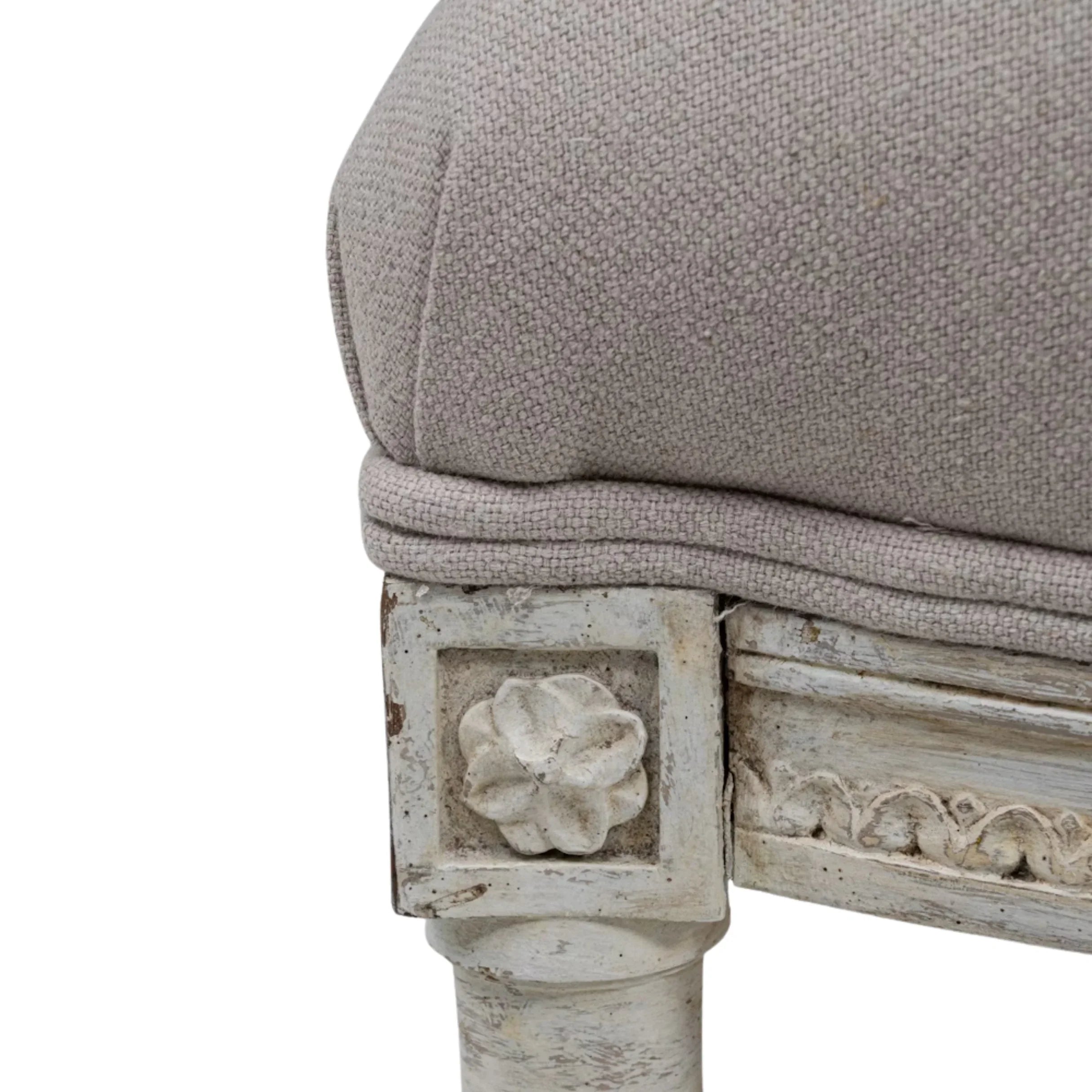 Antique French Provincial Taupe Settee, Circa 1900