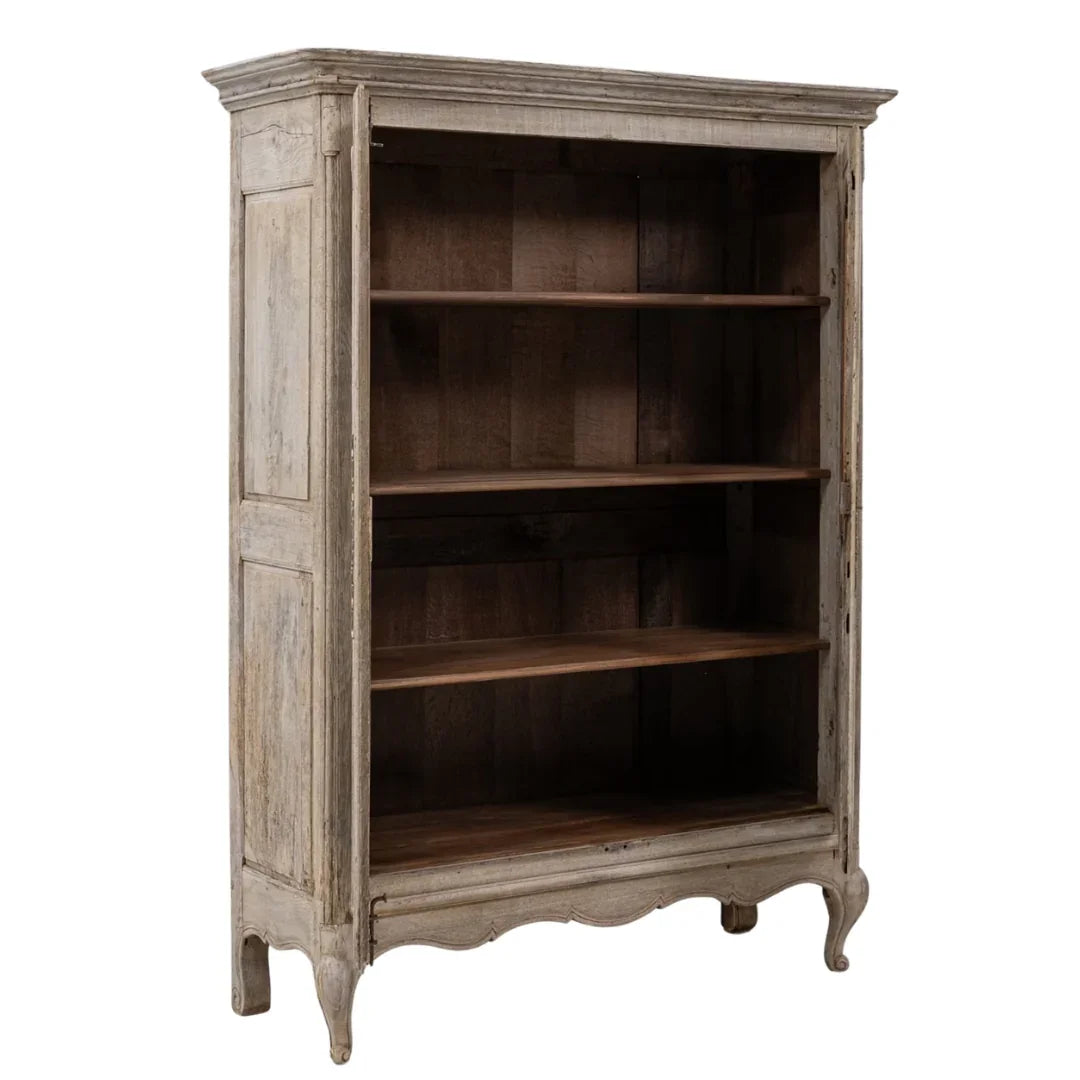 French Solid Oak Cabinet with Mesh Doors, Circa 1840