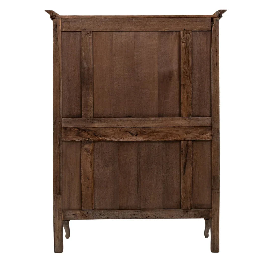 French Solid Oak Cabinet with Mesh Doors, Circa 1840