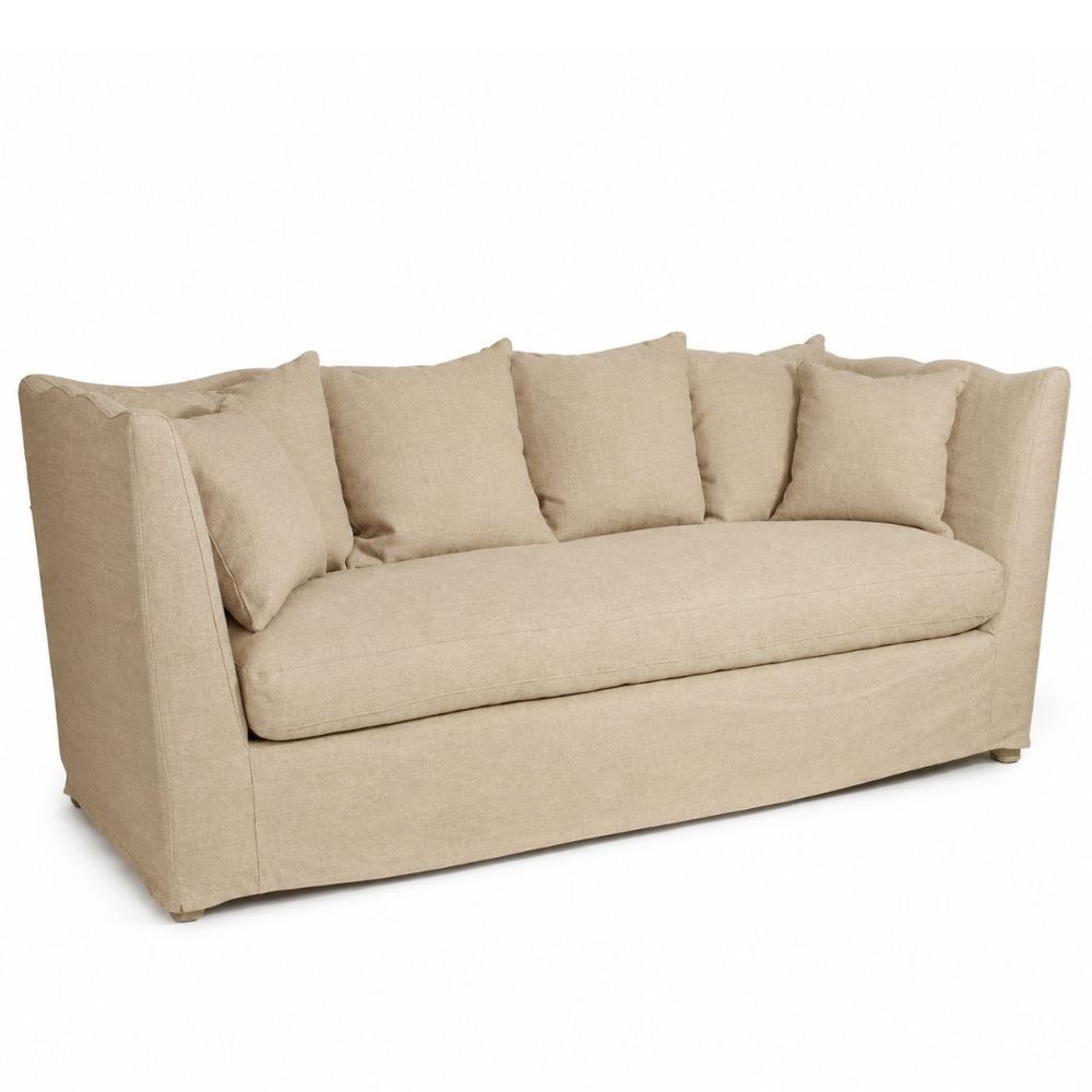 Plush Natural Linen Sofa