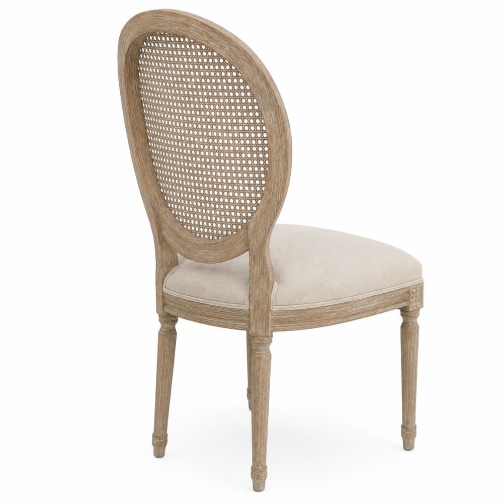 French Cane Louis Medallion Side Chair