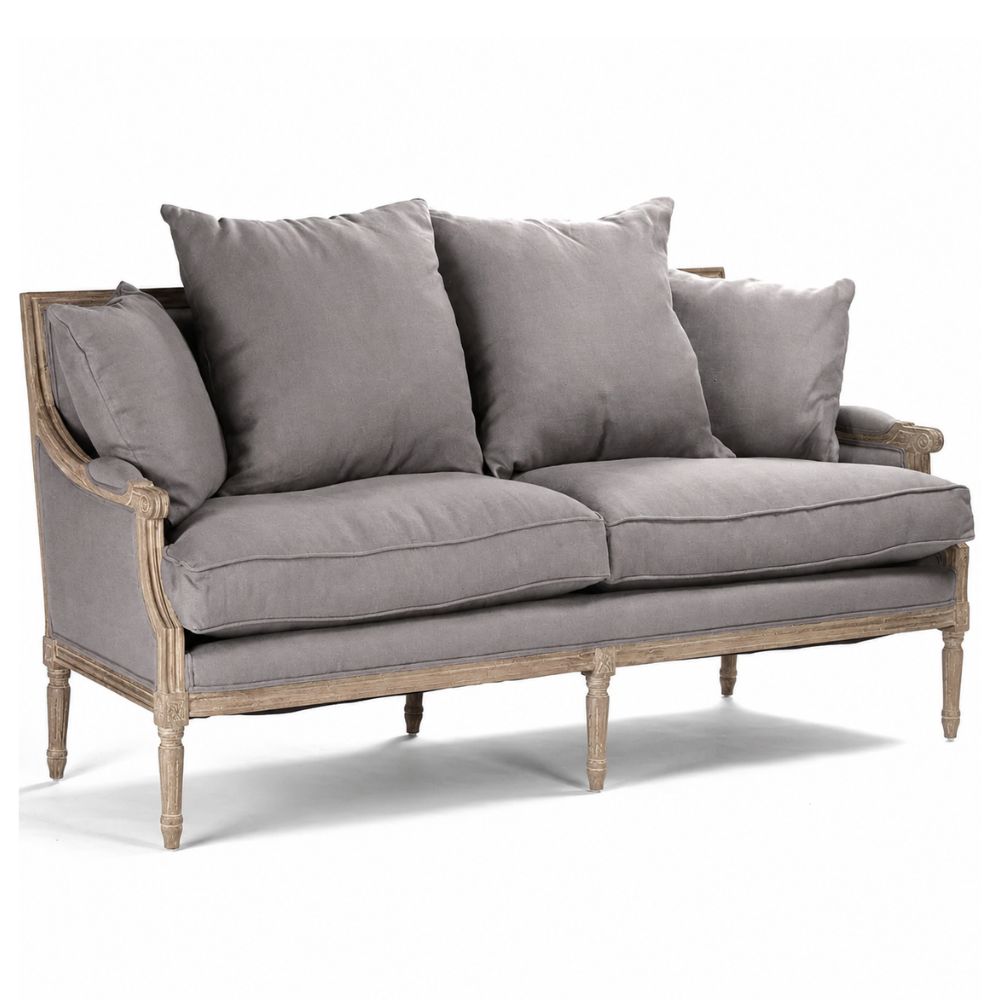 French Gray Louis Sofa