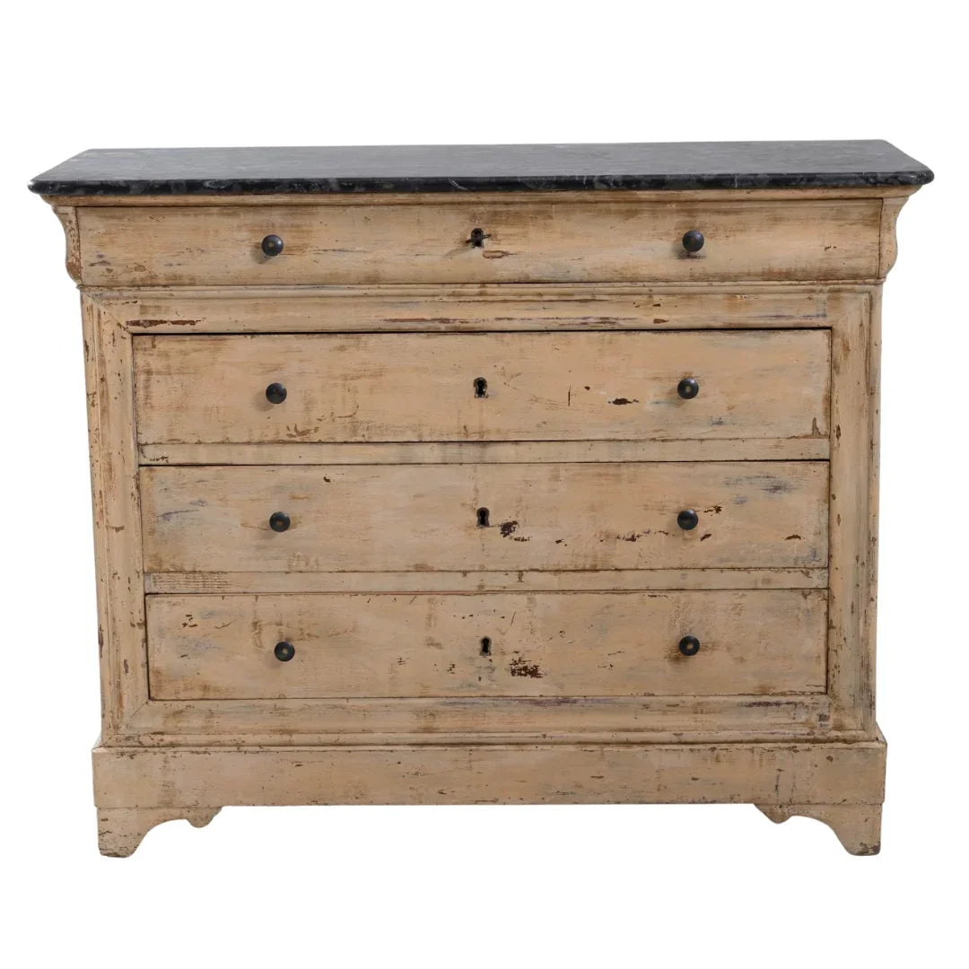 French Patinated Marble Top Dresser, Circa 1880 French Patinated Marble Top Dresser, Circa 1880