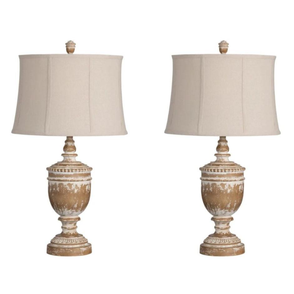 French Pedestal Urn Table Lamps