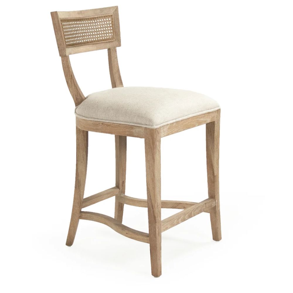 French Provincial Cane Curved Back Stool