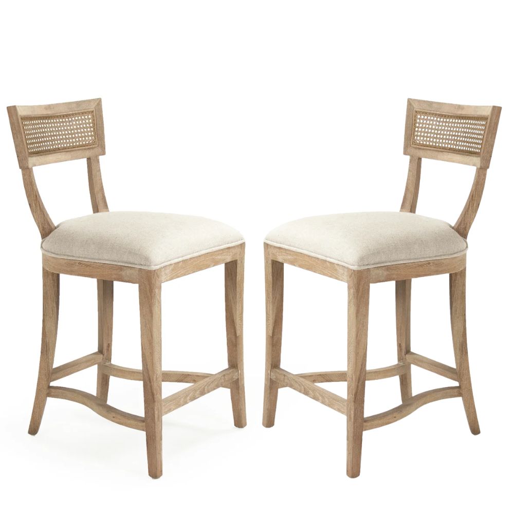 French Provincial Cane Curved Back Stool