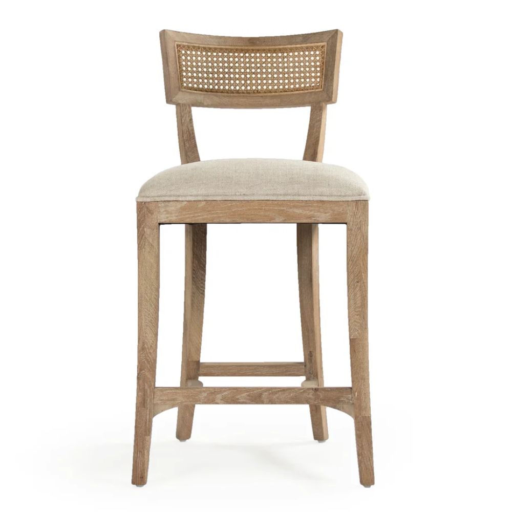 French Provincial Cane Curved Back Stool