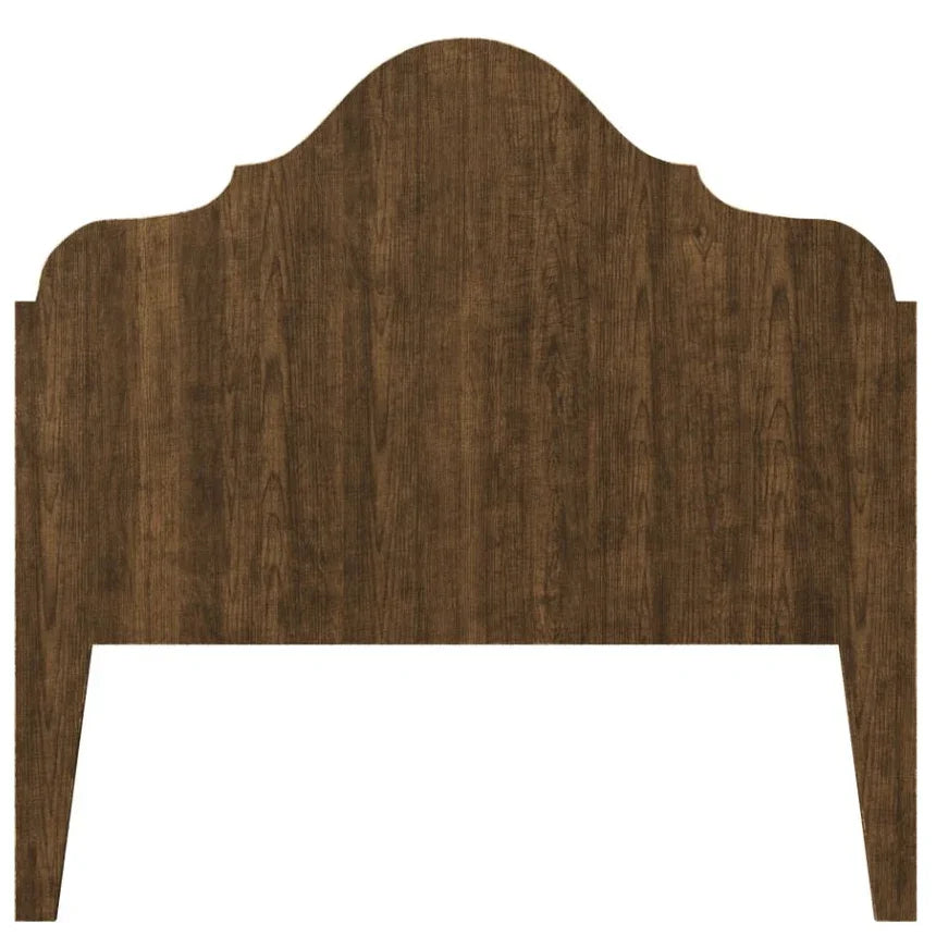 Wooden headboard with arched design in rustic farmhouse style