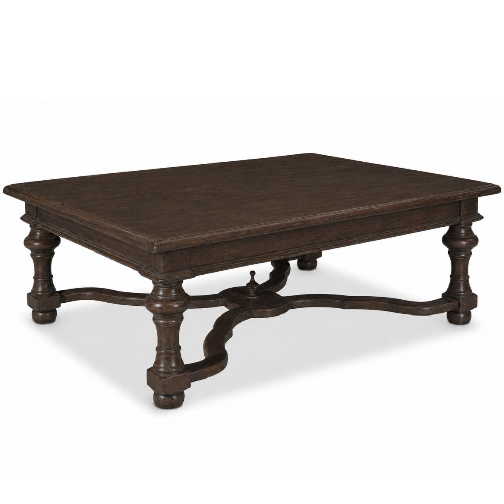 Hand-Carved French Stretcher Coffee Table