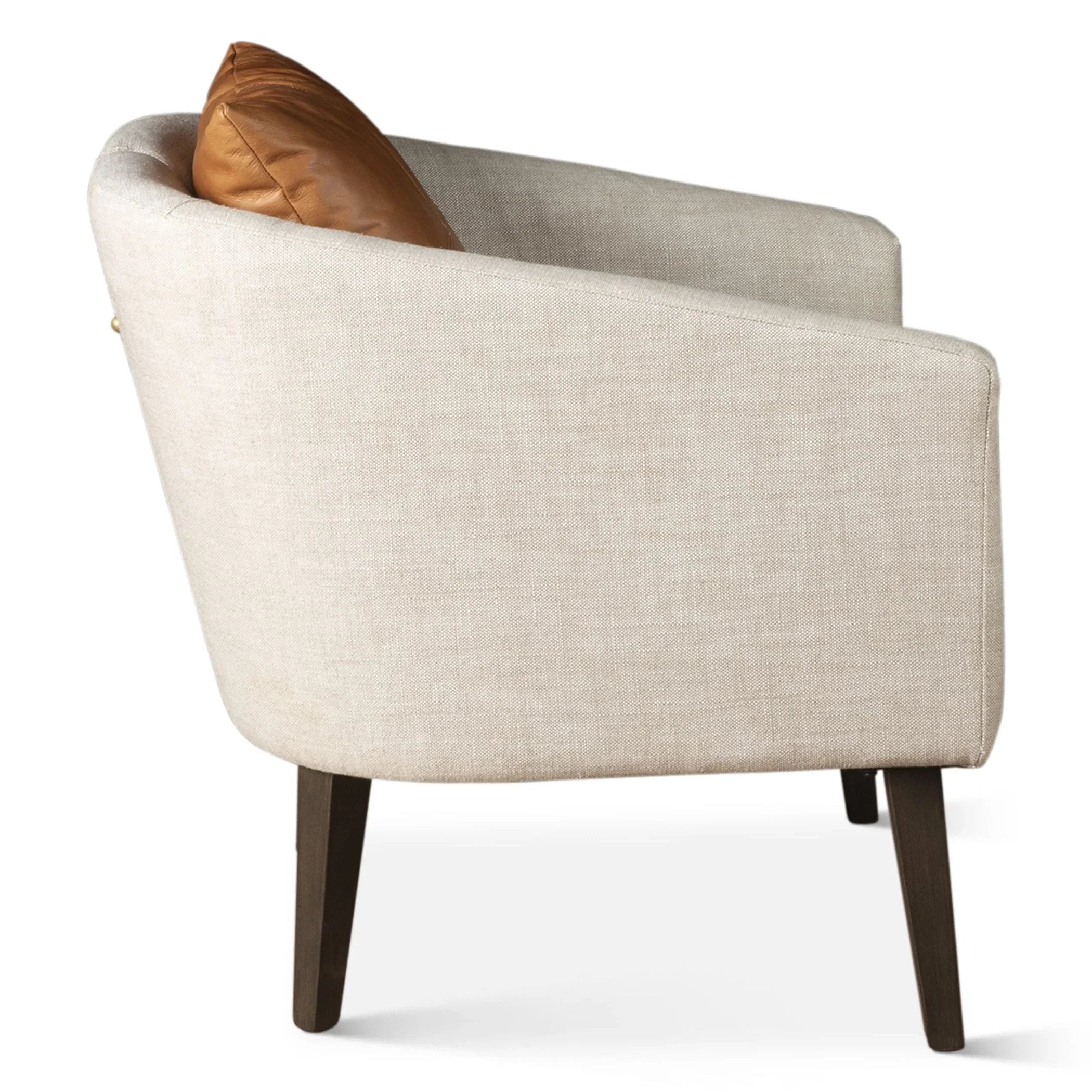 Midcentury Two-Tone Barrel Accent Chair