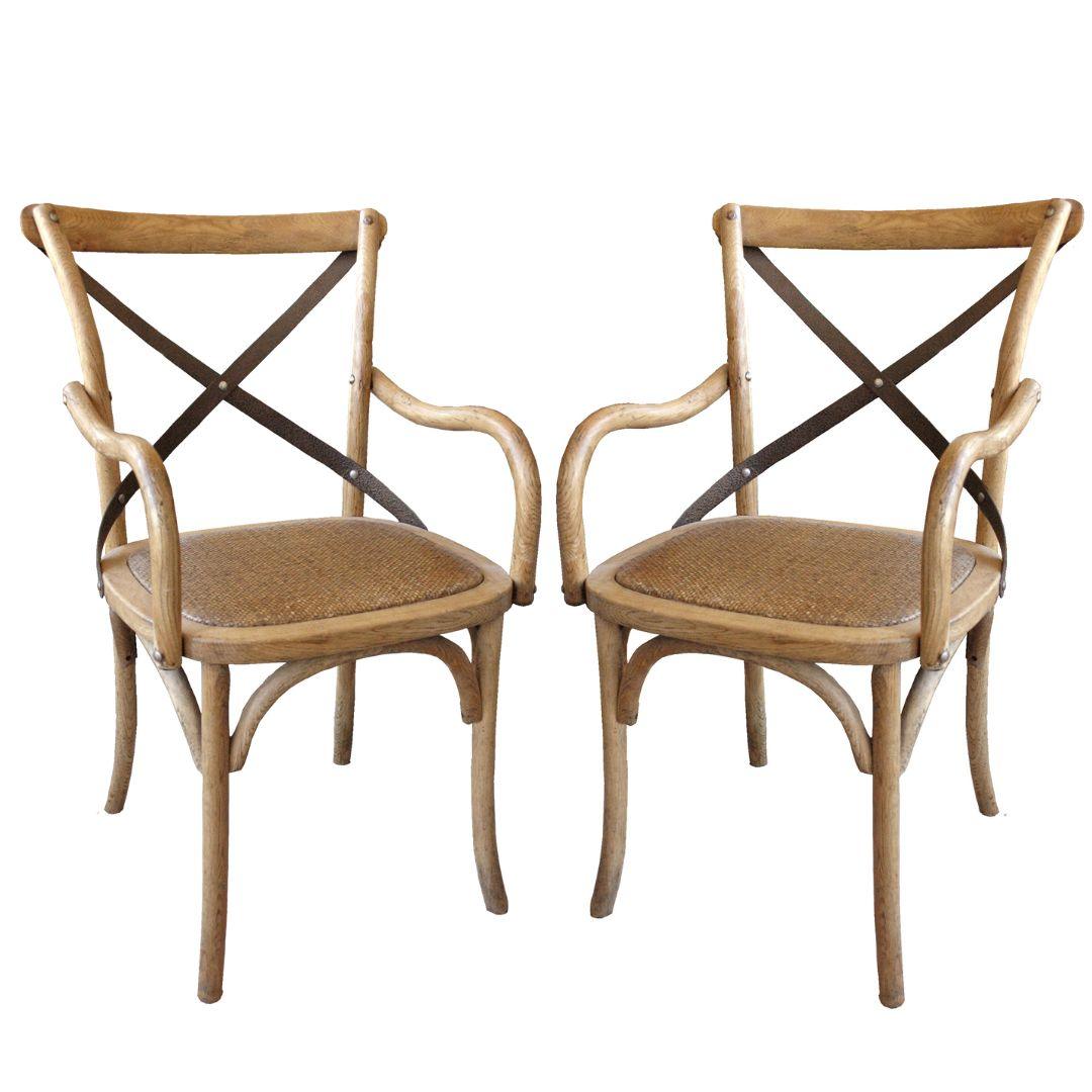 French Bistro Metal Cross Back Armchair