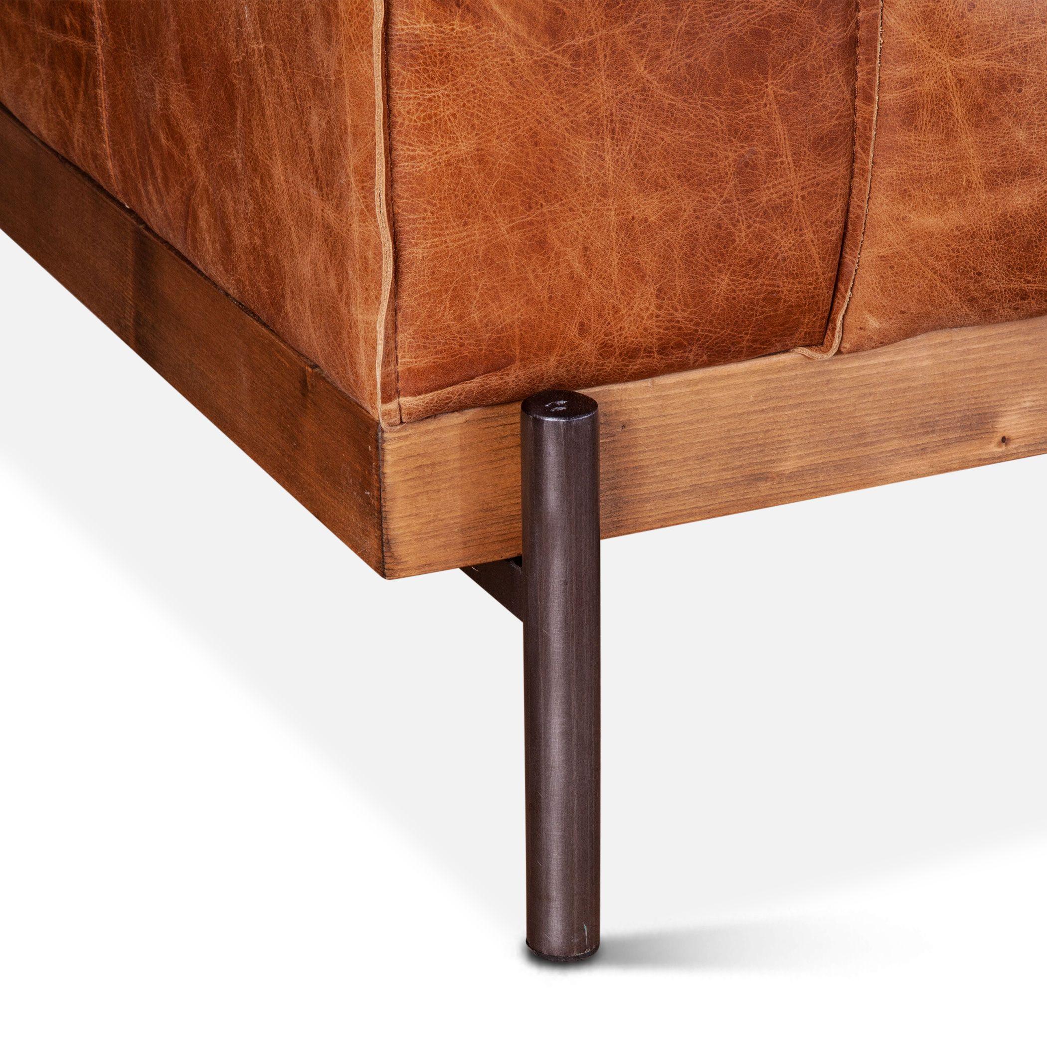 Portofino Golden Brown Leather Sofa