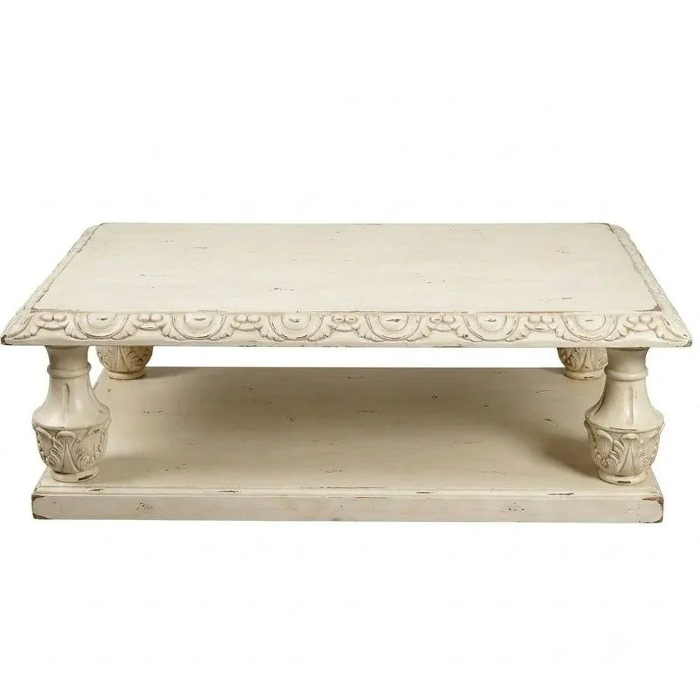 Ornately Carved European Coffee Table