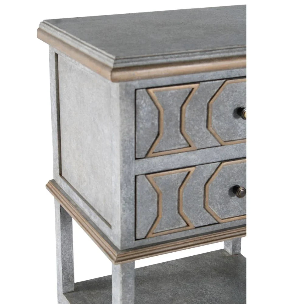 Gilded Grey French Nightstand
