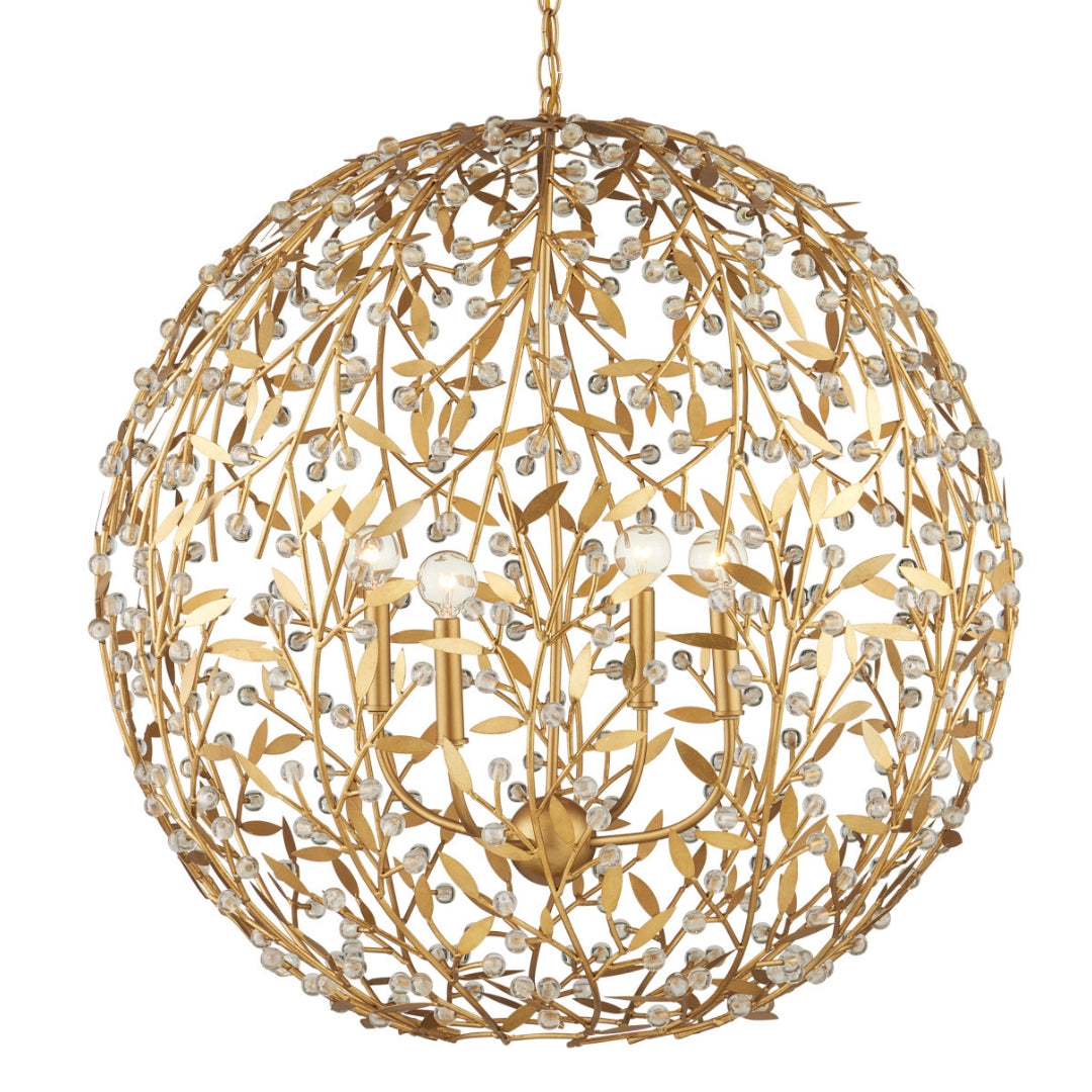 Gold Leaf Globe Chandelier