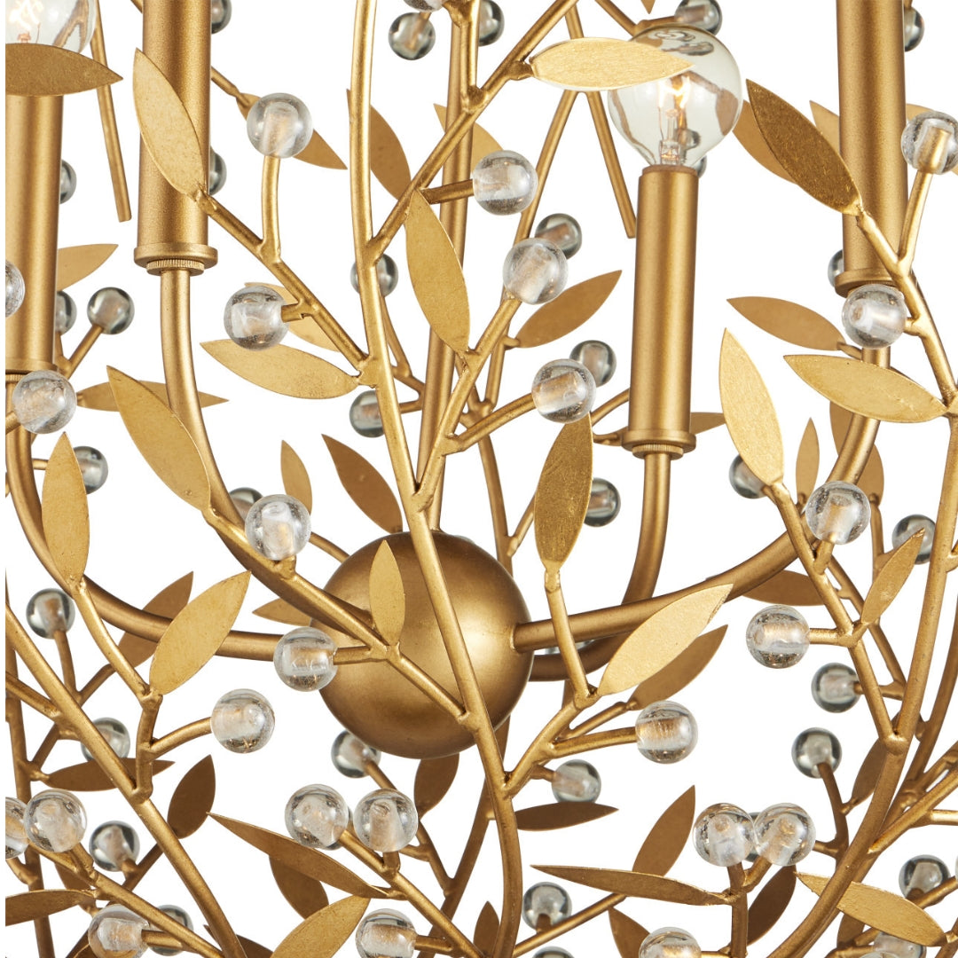 Gold Leaf Globe Chandelier