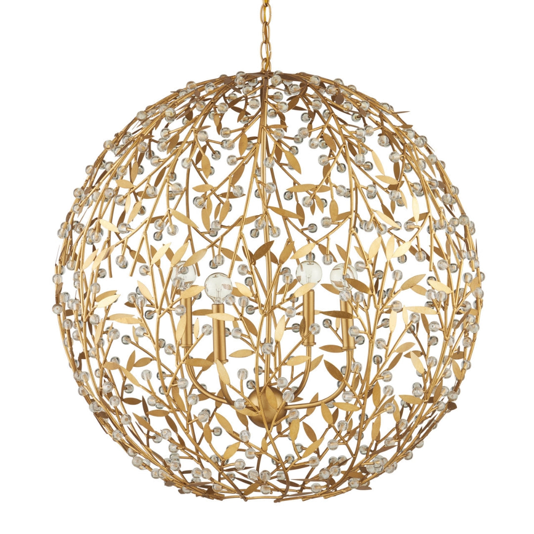 Gold Leaf Globe Chandelier
