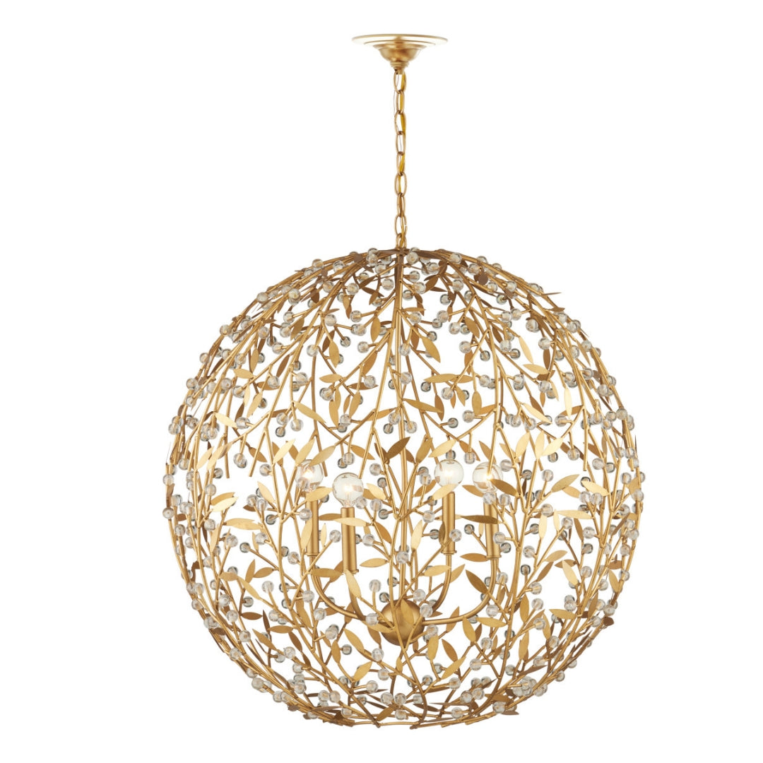 Gold Leaf Globe Chandelier